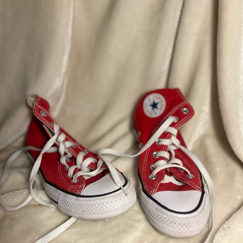 Converse  Red High-Top Sneakers